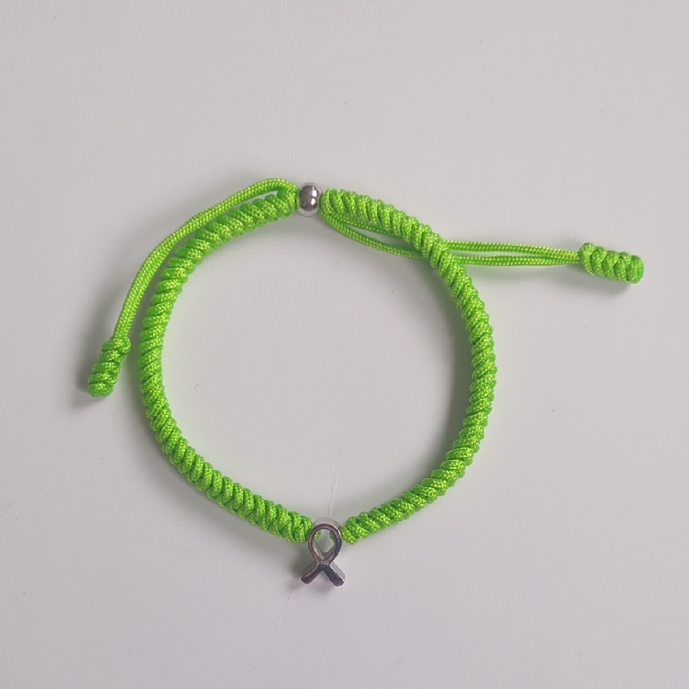 Neon Green Awareness Ribbon Bracelet